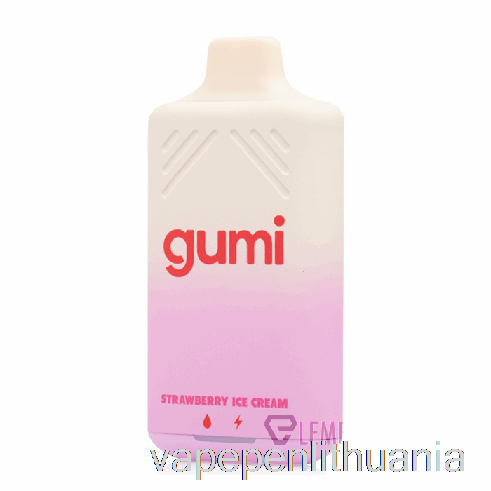 Gumi Baras 8000 Vienkartinis Braškių Ledų Vape Skystis